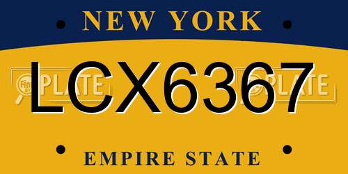 LCX6367 New York License Plate