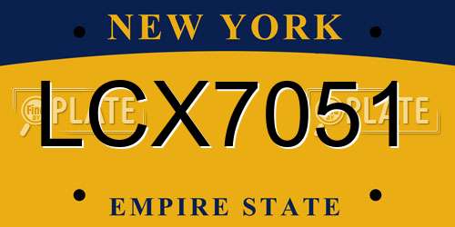 LCX7051 New York License Plate