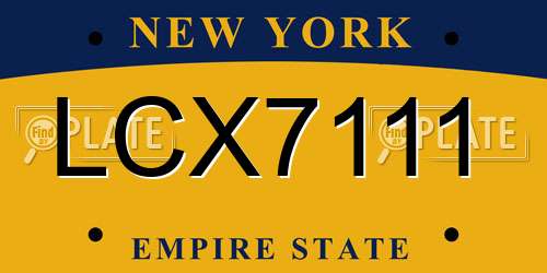 LCX7111 New York License Plate