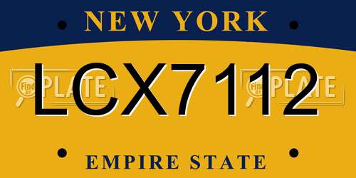 LCX7112 New York License Plate