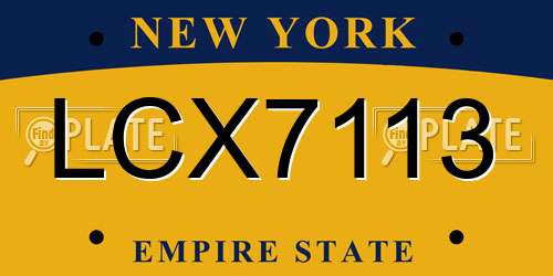 LCX7113 New York License Plate