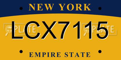 LCX7115 New York License Plate