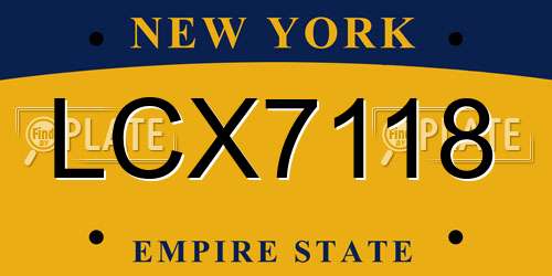 LCX7118 New York License Plate