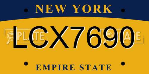 LCX7690 New York License Plate