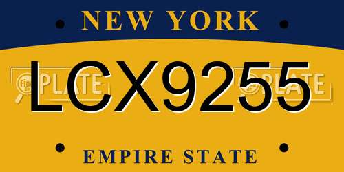 LCX9255 New York License Plate