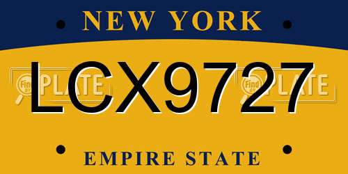 LCX9727 New York License Plate