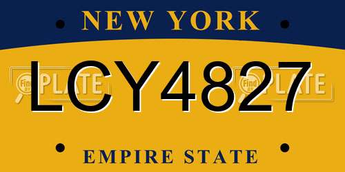 LCY4827 New York License Plate