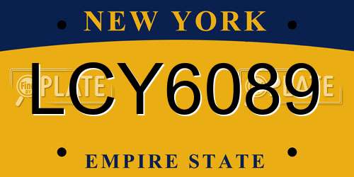 LCY6089 New York License Plate