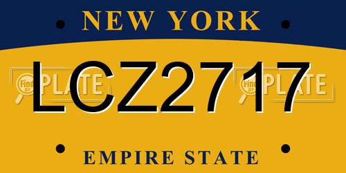 LCZ2717 New York License Plate