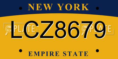LCZ8679 New York License Plate