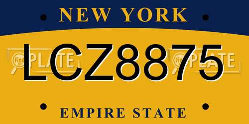 LCZ8875 New York License Plate