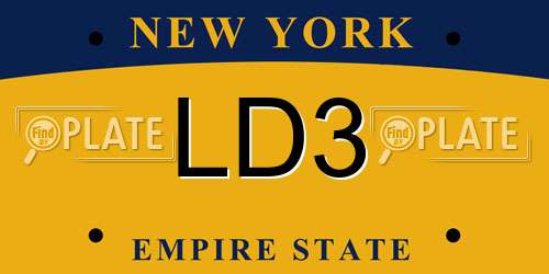 LD3 New York License Plate