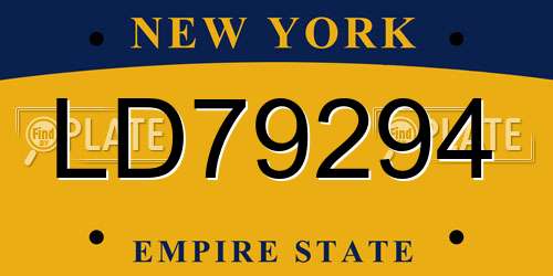 LD79294 New York License Plate