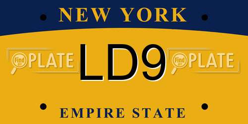 LD9 New York License Plate