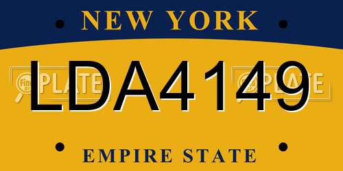 LDA4149 New York License Plate