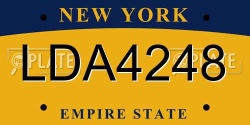 LDA4248 New York License Plate