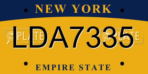 LDA7335 New York License Plate