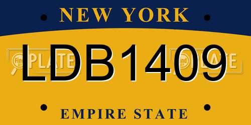 LDB1409 New York License Plate