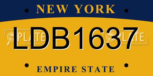 LDB1637 New York License Plate