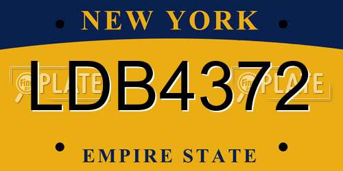 LDB4372 New York License Plate