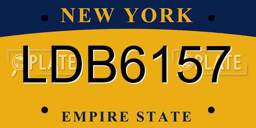 LDB6157 New York License Plate