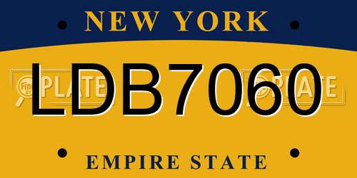 LDB7060 New York License Plate