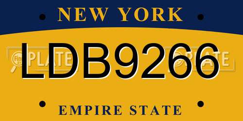 LDB9266 New York License Plate
