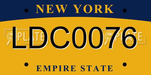 LDC0076 New York License Plate