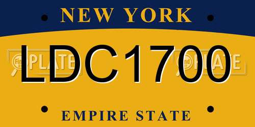 LDC1700 New York License Plate