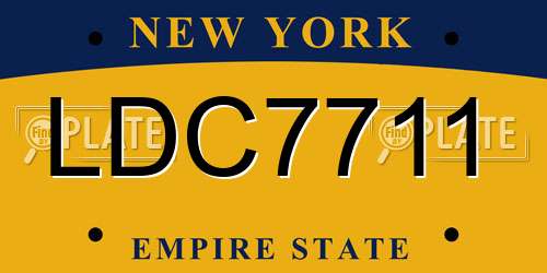 LDC7711 New York License Plate