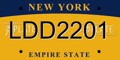 LDD2201 New York License Plate