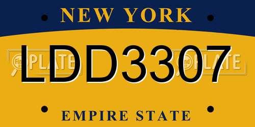 LDD3307 New York License Plate
