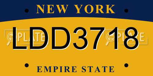 LDD3718 New York License Plate