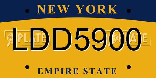 LDD5900 New York License Plate