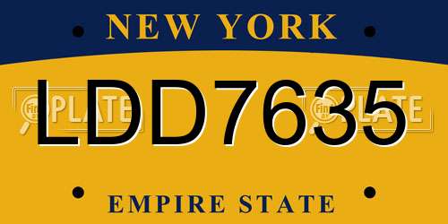 LDD7635 New York License Plate