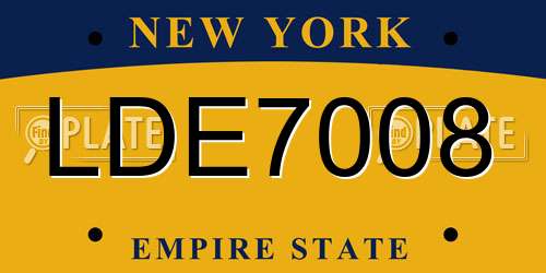 LDE7008 New York License Plate