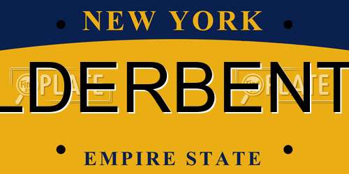 LDERBENT New York License Plate