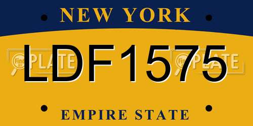 LDF1575 New York License Plate