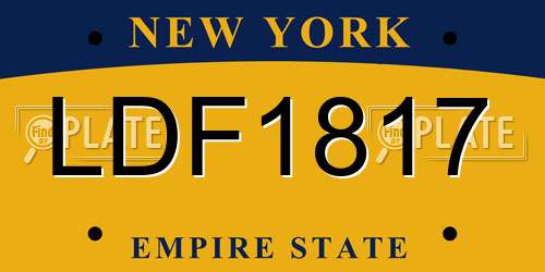 LDF1817 New York License Plate