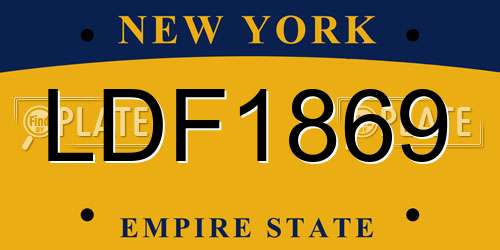 LDF1869 New York License Plate