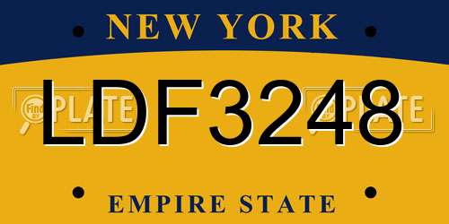 LDF3248 New York License Plate