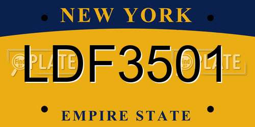LDF3501 New York License Plate