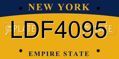 LDF4095 New York License Plate