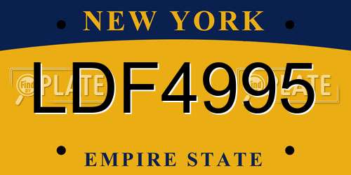 LDF4995 New York License Plate