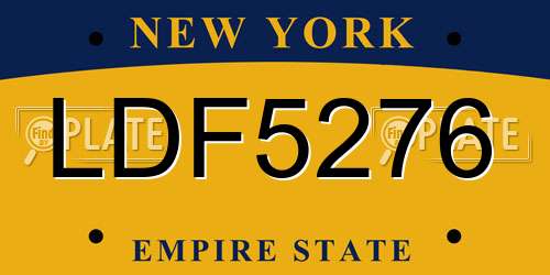 LDF5276 New York License Plate