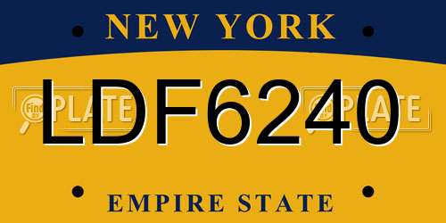 LDF6240 New York License Plate