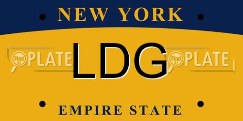 LDG New York License Plate