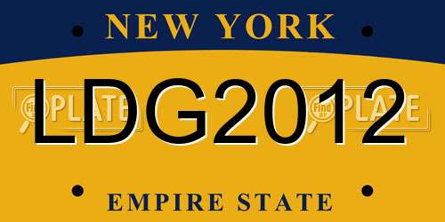 LDG2012 New York License Plate