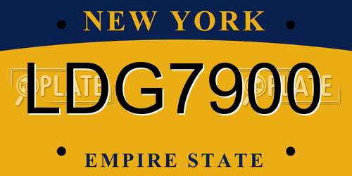 LDG7900 New York License Plate