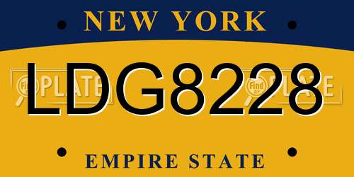 LDG8228 New York License Plate